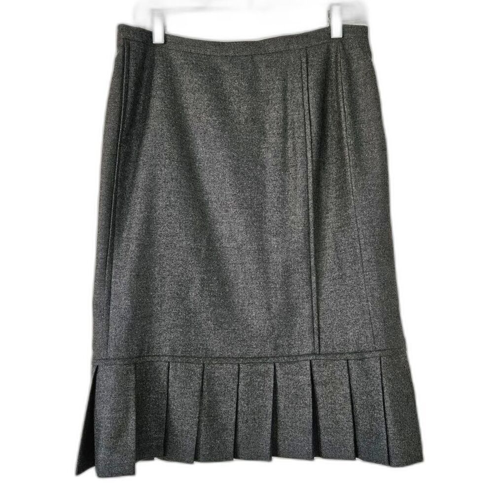 Oscar de la Renta Luxurious Charcoal Pencil Skirt Size 10